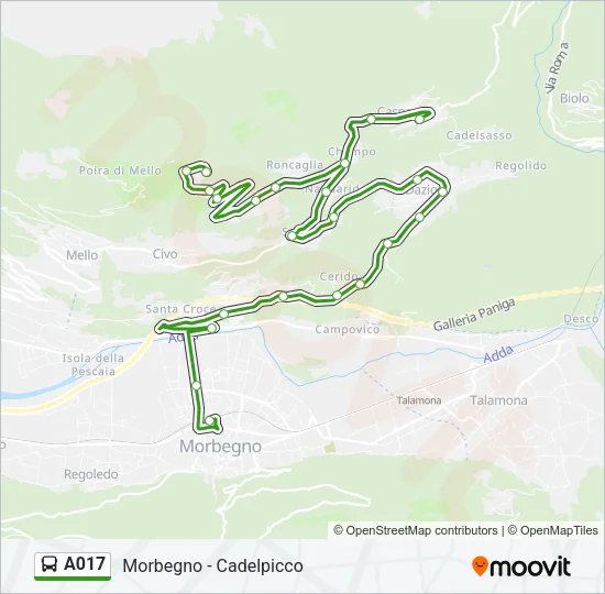 A017 Bus Line Map