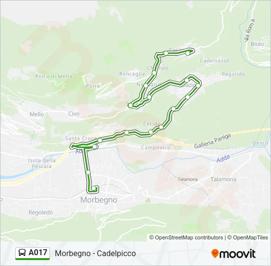A017 Bus Line Map