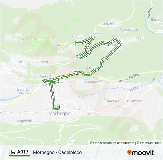 A017 Bus Line Map