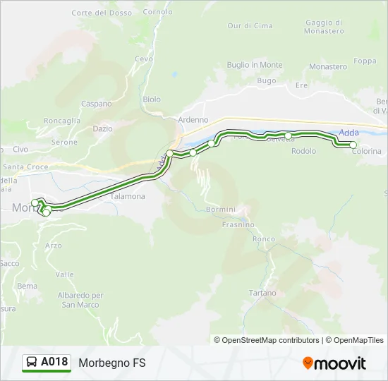 A018 Bus Line Map