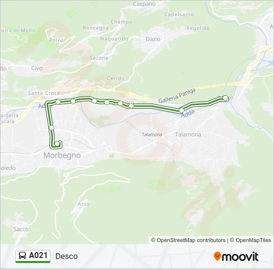 A021 Bus Line Map