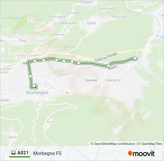 A021 Bus Line Map