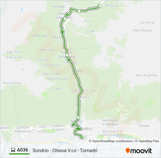 A036 Bus Line Map