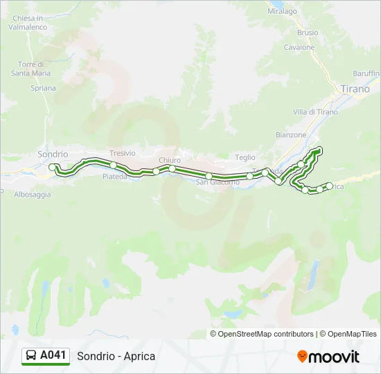 A041 Bus Line Map