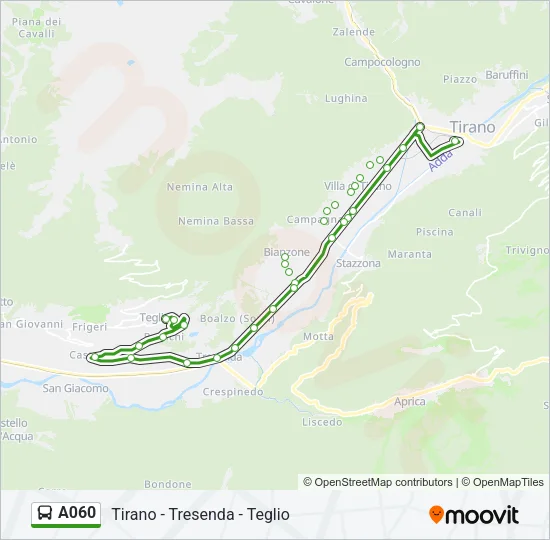 Percorso linea bus A060