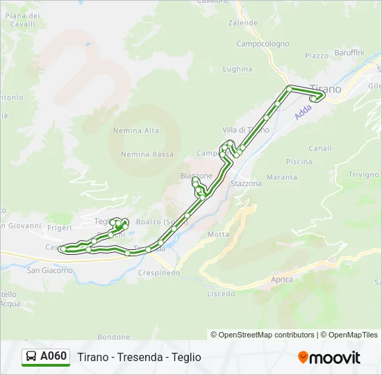 Percorso linea bus A060