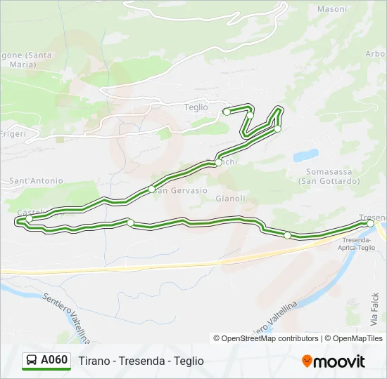 Percorso linea bus A060