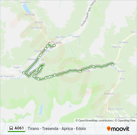 A061 Bus Line Map