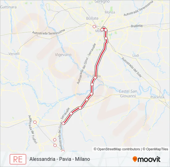 RE 13 Train Line Map