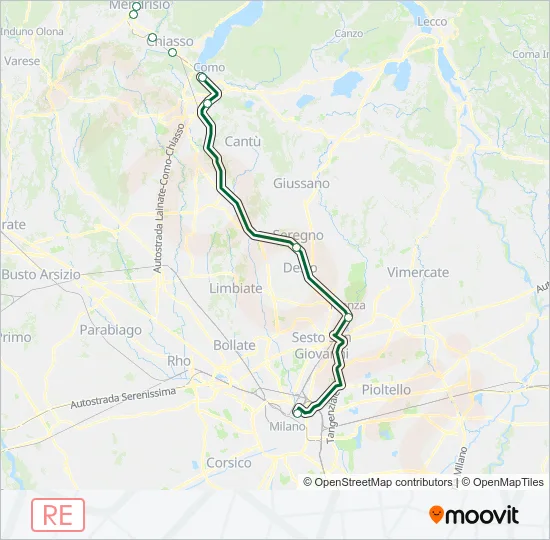RE 80 Train Line Map