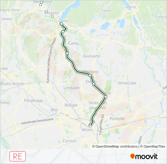 RE 80 Train Line Map