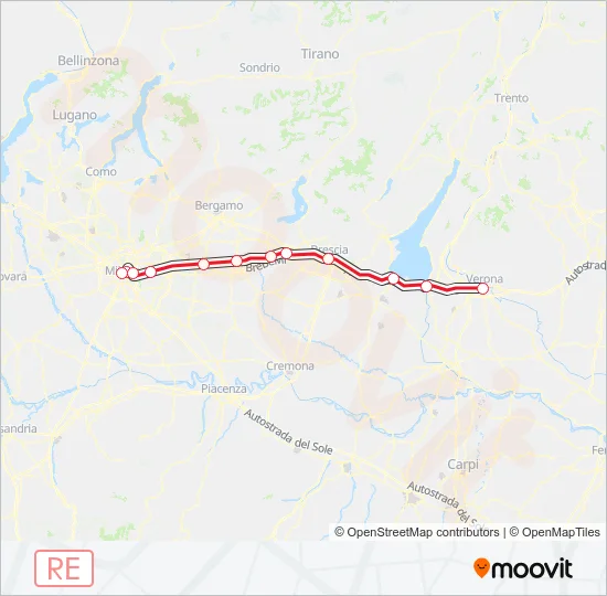 RE 6 Train Line Map