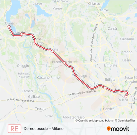 RE 4 Train Line Map
