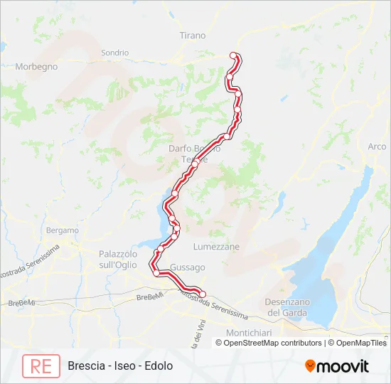 RE 3 Train Line Map