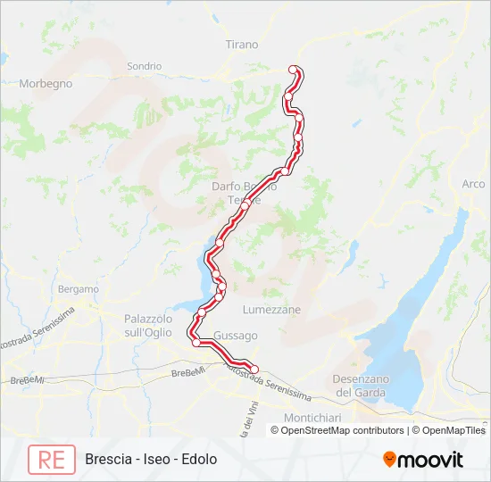 RE 3 Train Line Map