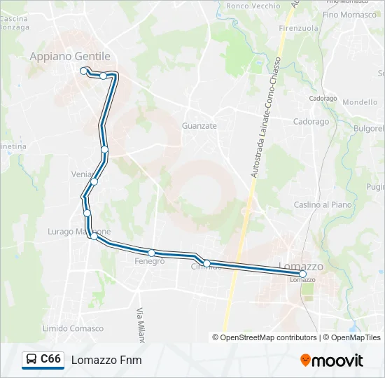 C66 Bus Line Map