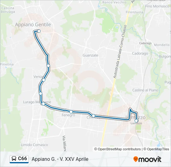 C66 Bus Line Map