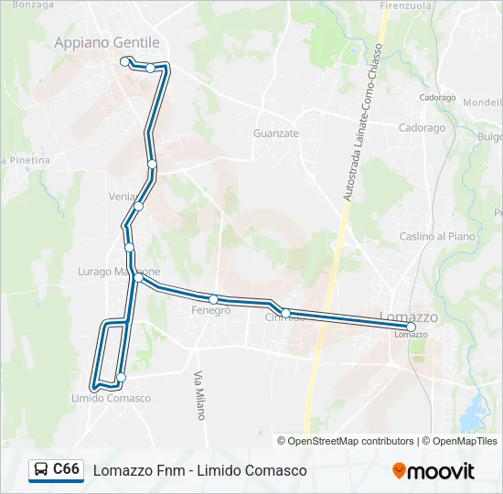 C66 Bus Line Map
