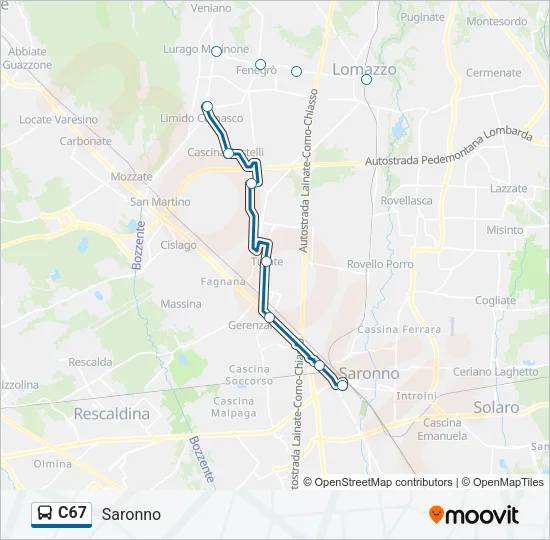 C67 Bus Line Map