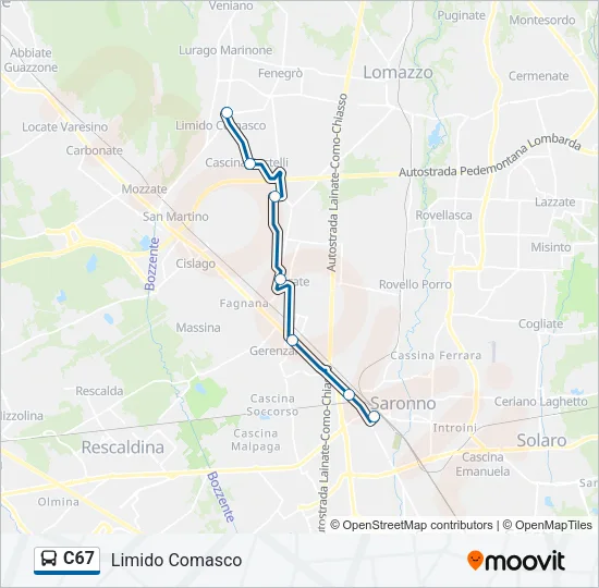 C67 Bus Line Map