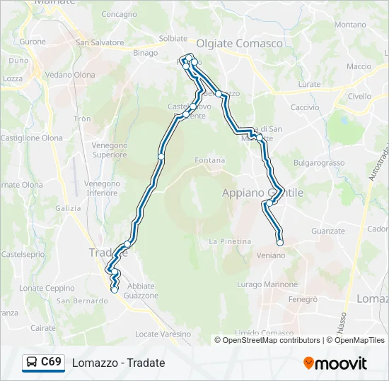 C69 Bus Line Map