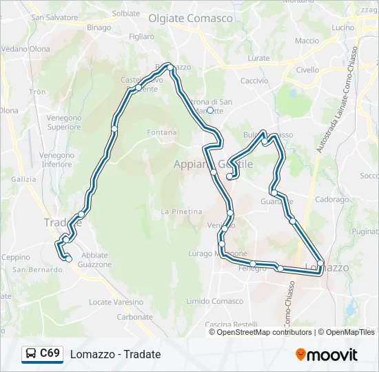 C69 Bus Line Map