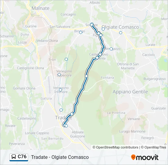 C76 Bus Line Map