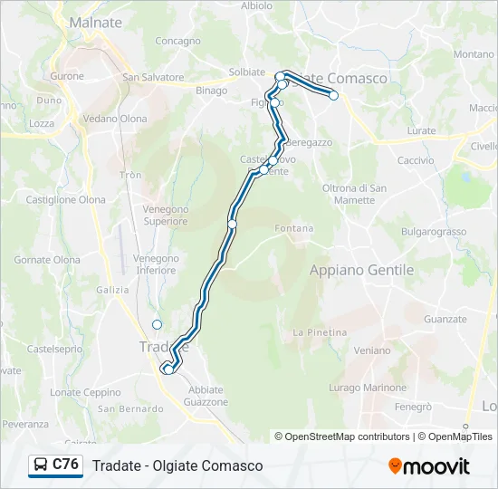 C76 Bus Line Map
