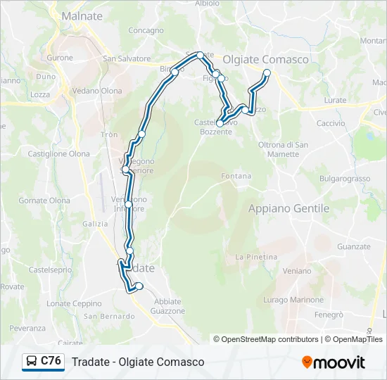 C76 Bus Line Map