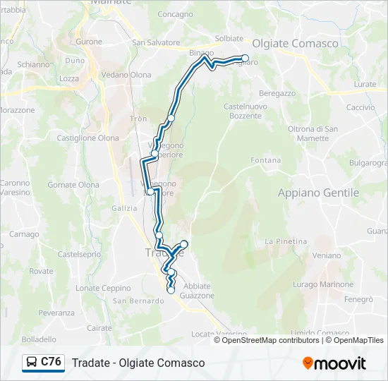 C76 Bus Line Map