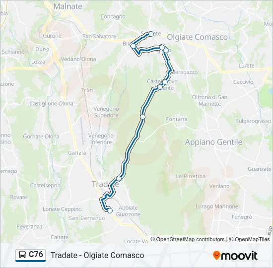 C76 Bus Line Map