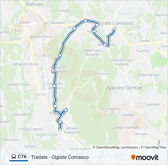 C76 Bus Line Map