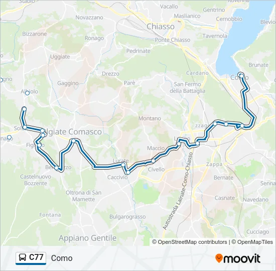 C77 Bus Line Map