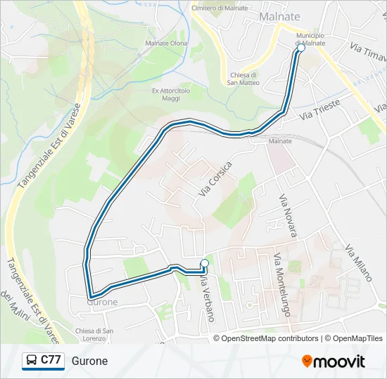 C77 Bus Line Map