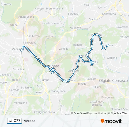 C77 Bus Line Map