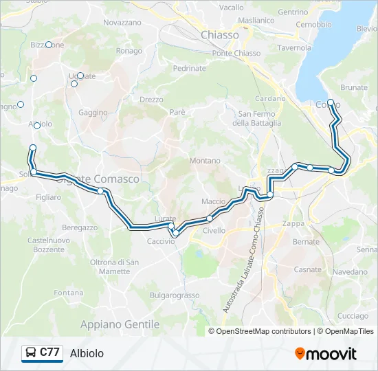 C77 Bus Line Map