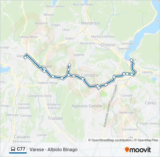 C77 Bus Line Map