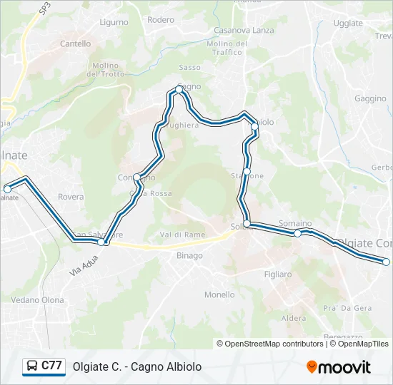 C77 Bus Line Map