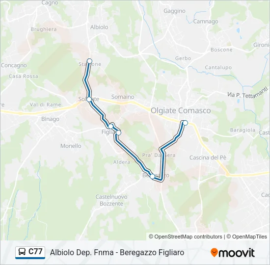 C77 Bus Line Map
