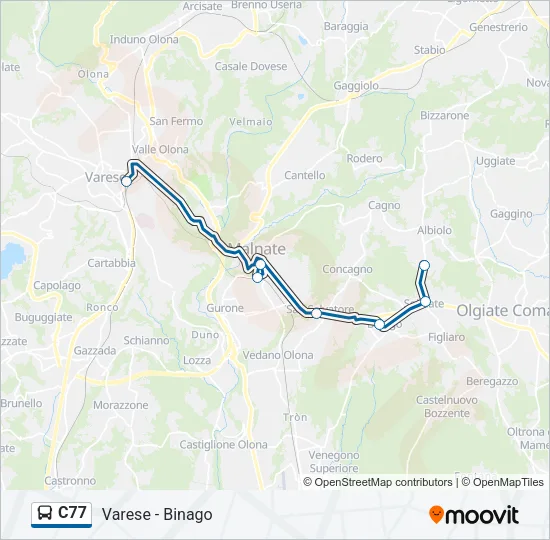 C77 Bus Line Map