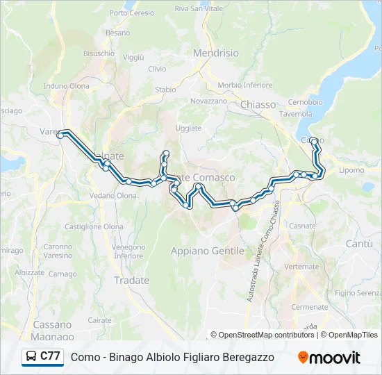C77 Bus Line Map