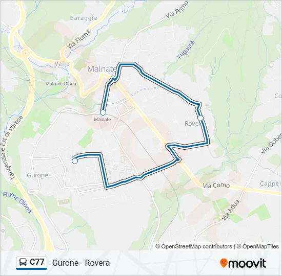 C77 Bus Line Map