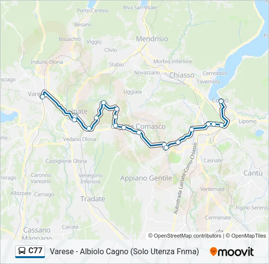 C77 Bus Line Map