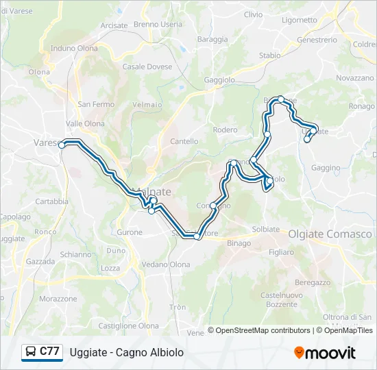 C77 Bus Line Map
