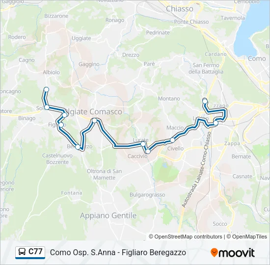 C77 Bus Line Map