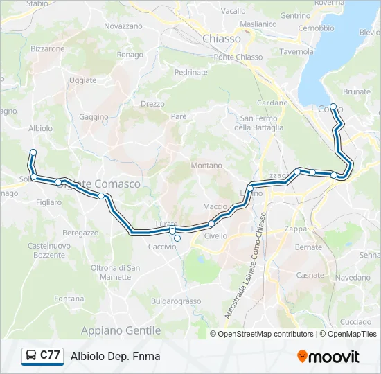 C77 Bus Line Map