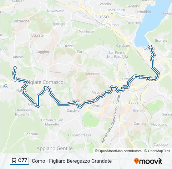 C77 Bus Line Map