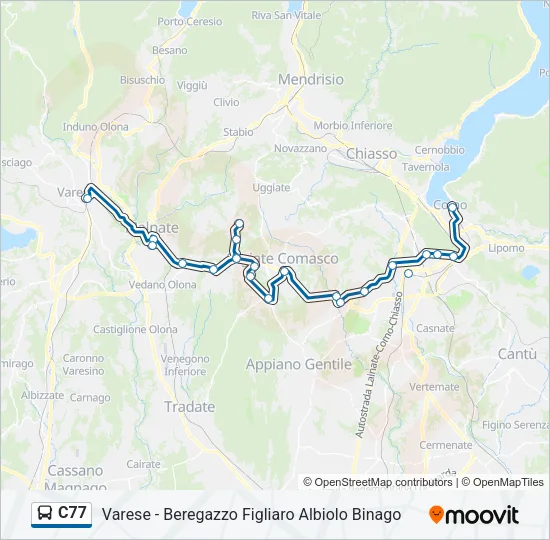 C77 Bus Line Map