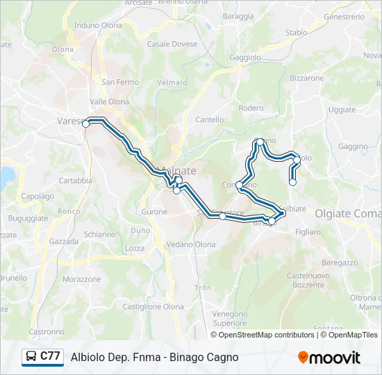 C77 Bus Line Map