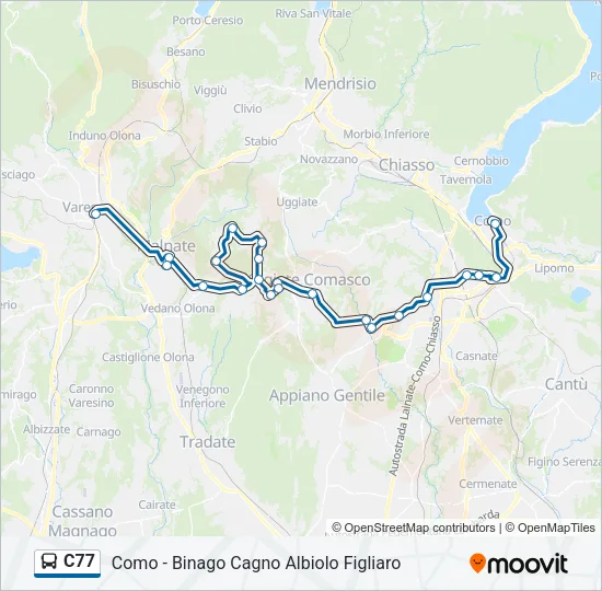 C77 Bus Line Map